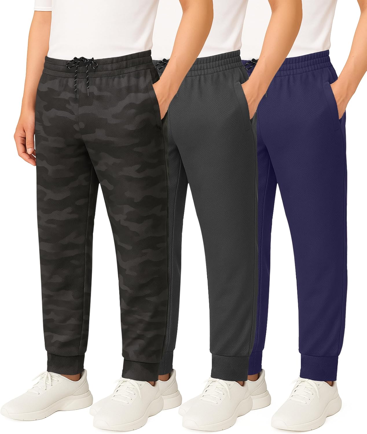 Real Essentials Boy's Mesh Jogger Sweatpants for Active Kids