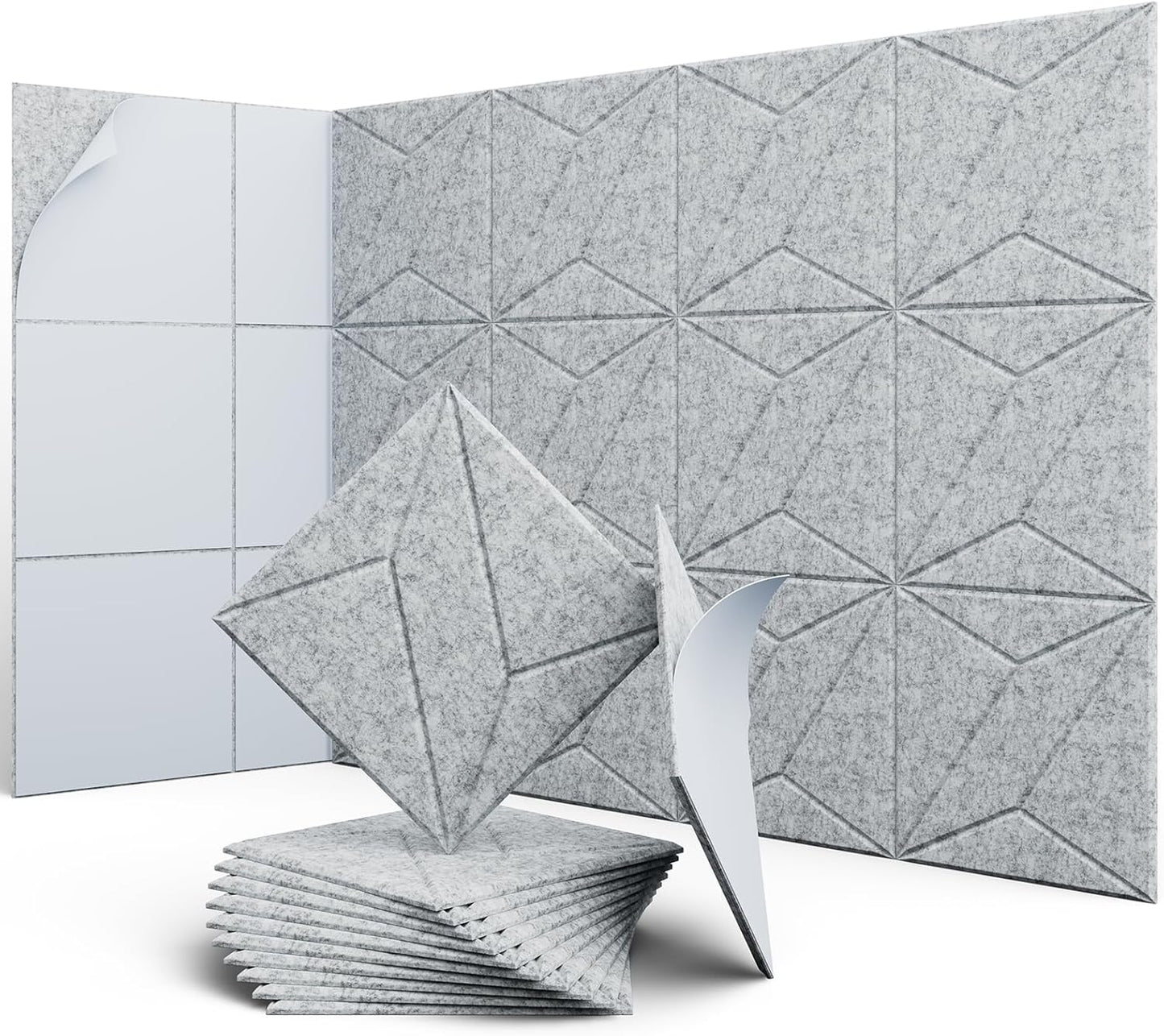 12 Pack 12in X 12in Acoustic Panels for Sound Absorption