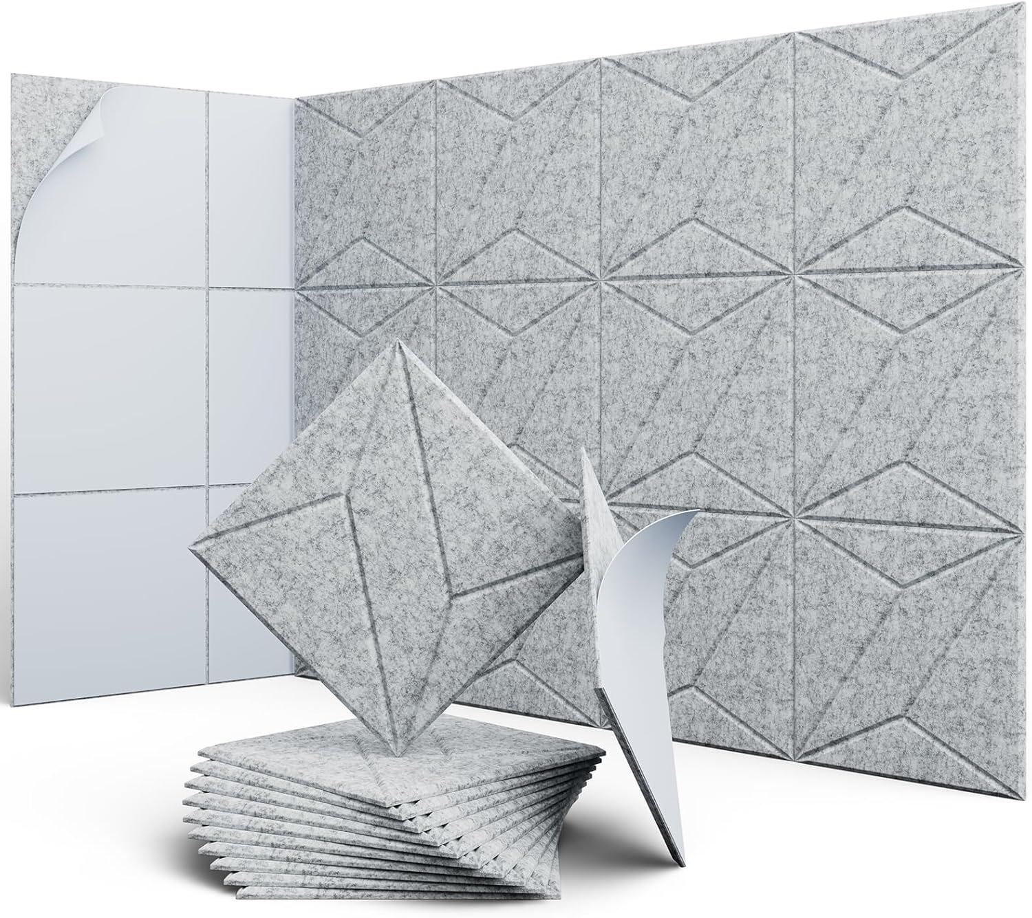 12 Pack 12in X 12in Acoustic Panels for Sound Absorption