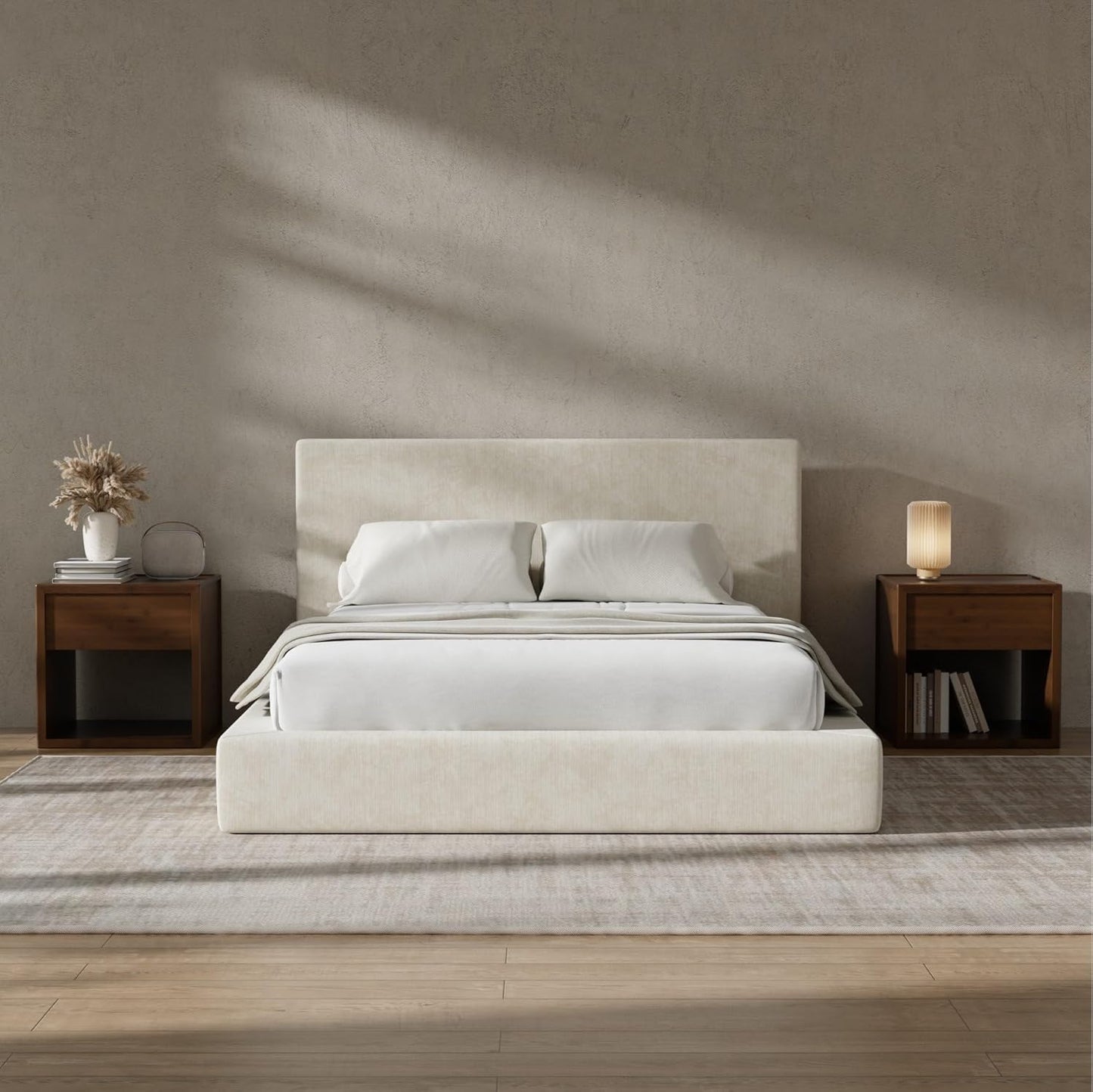 RECCI Cloud Upholstered Full Bed Frame with Headboard for Comfort
