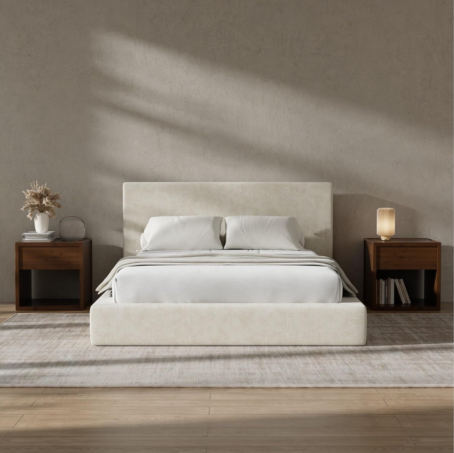RECCI Cloud Upholstered Full Bed Frame with Headboard for Comfort