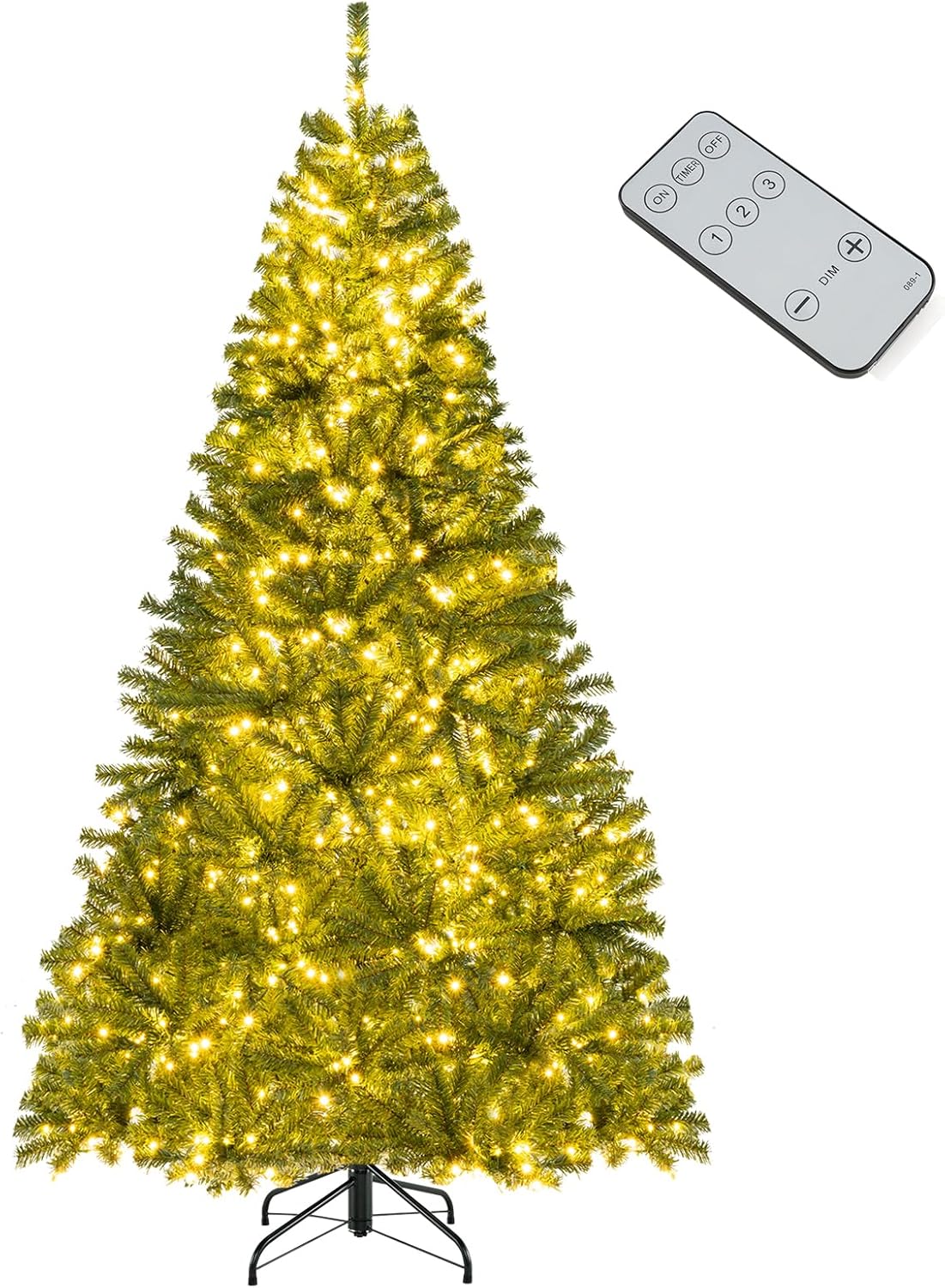 7FT Pre-lit Artificial Christmas Tree with 1000 LED Lights