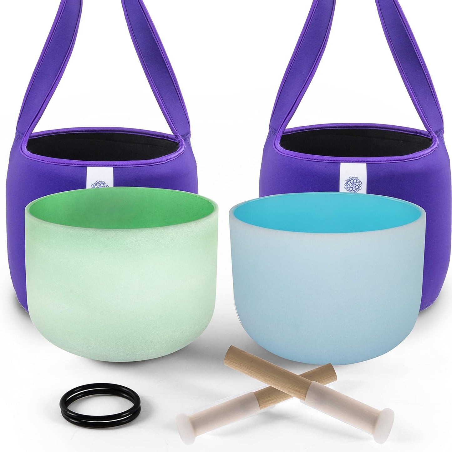 FMTY 10inch Crystal Singing Bowls Set for Healing and Calm