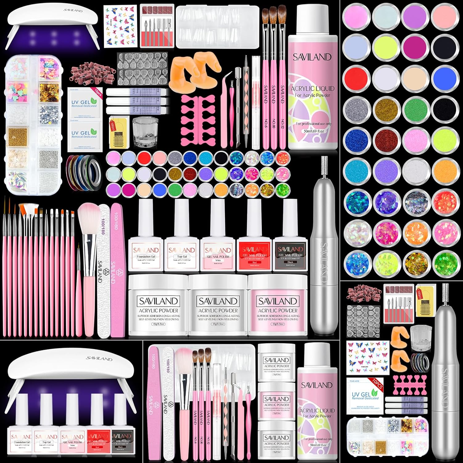 SAVILAND Acrylic Nail Kit: Complete Set for Beginners and Pros