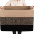 108L Yellow and Black Blanket Basket - Large Cotton Rope Storage