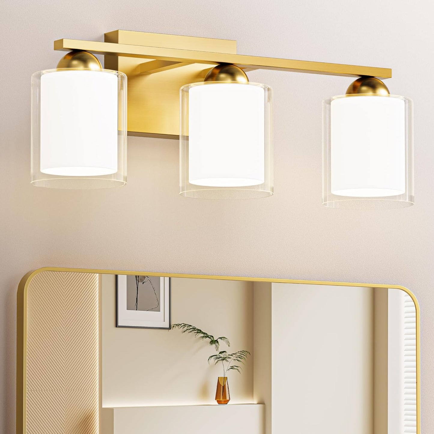 Quntis Gold Bathroom Light Fixtures for Modern Vanity Lighting