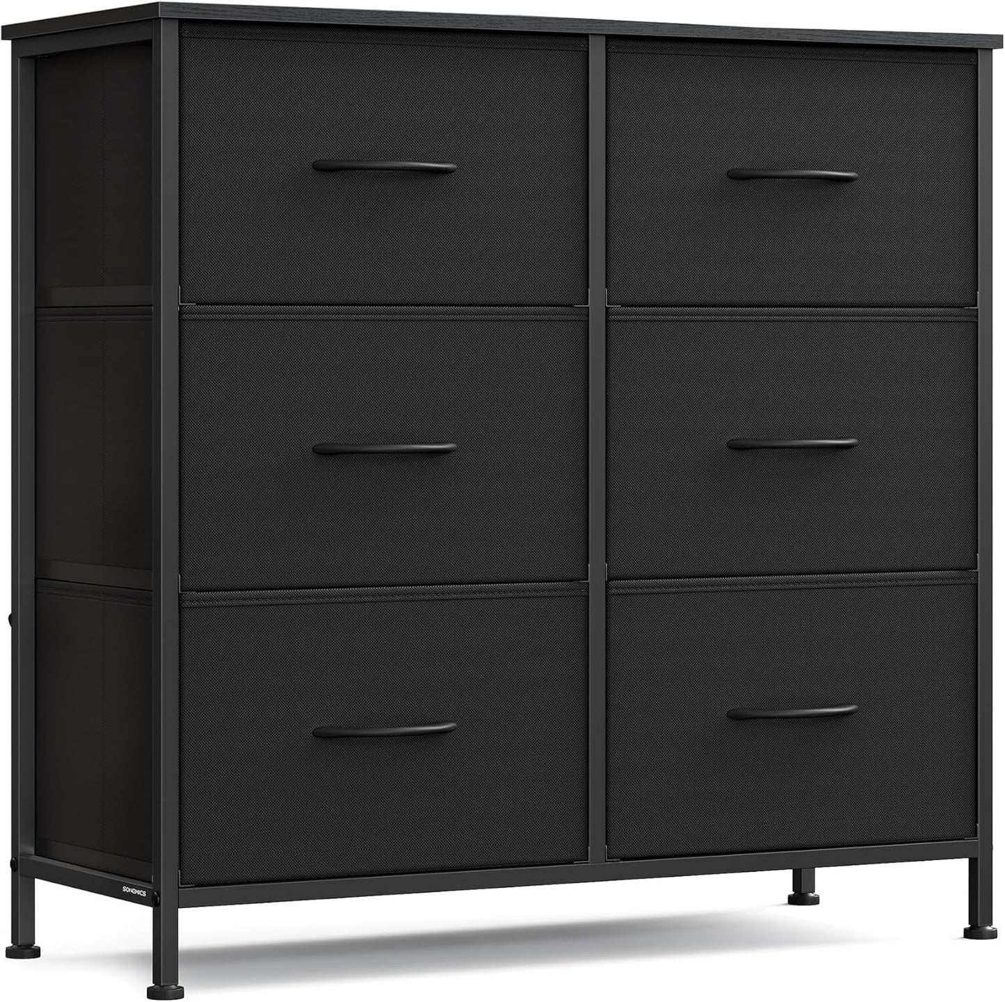 SONGMICS Dresser for Bedroom with 6 Drawers and TV Stand