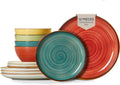 ONEMORE Plates and Bowls Set - 12pc Porcelain Dinnerware Set