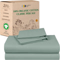 Deep Pocket Full Size Percale Sheets Set - Soft Organic Cotton