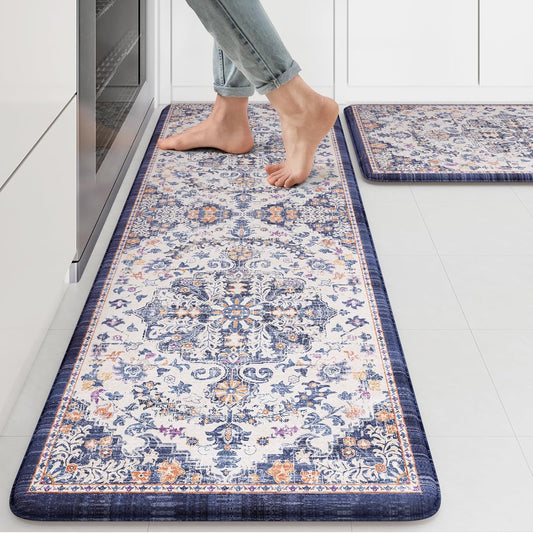 KIMODE Kitchen Mats for Floor - Boho Floral Comfort Set