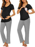 Ekouaer Womens Nursing Pajamas Maternity Sleepwear Set - Soft Layered