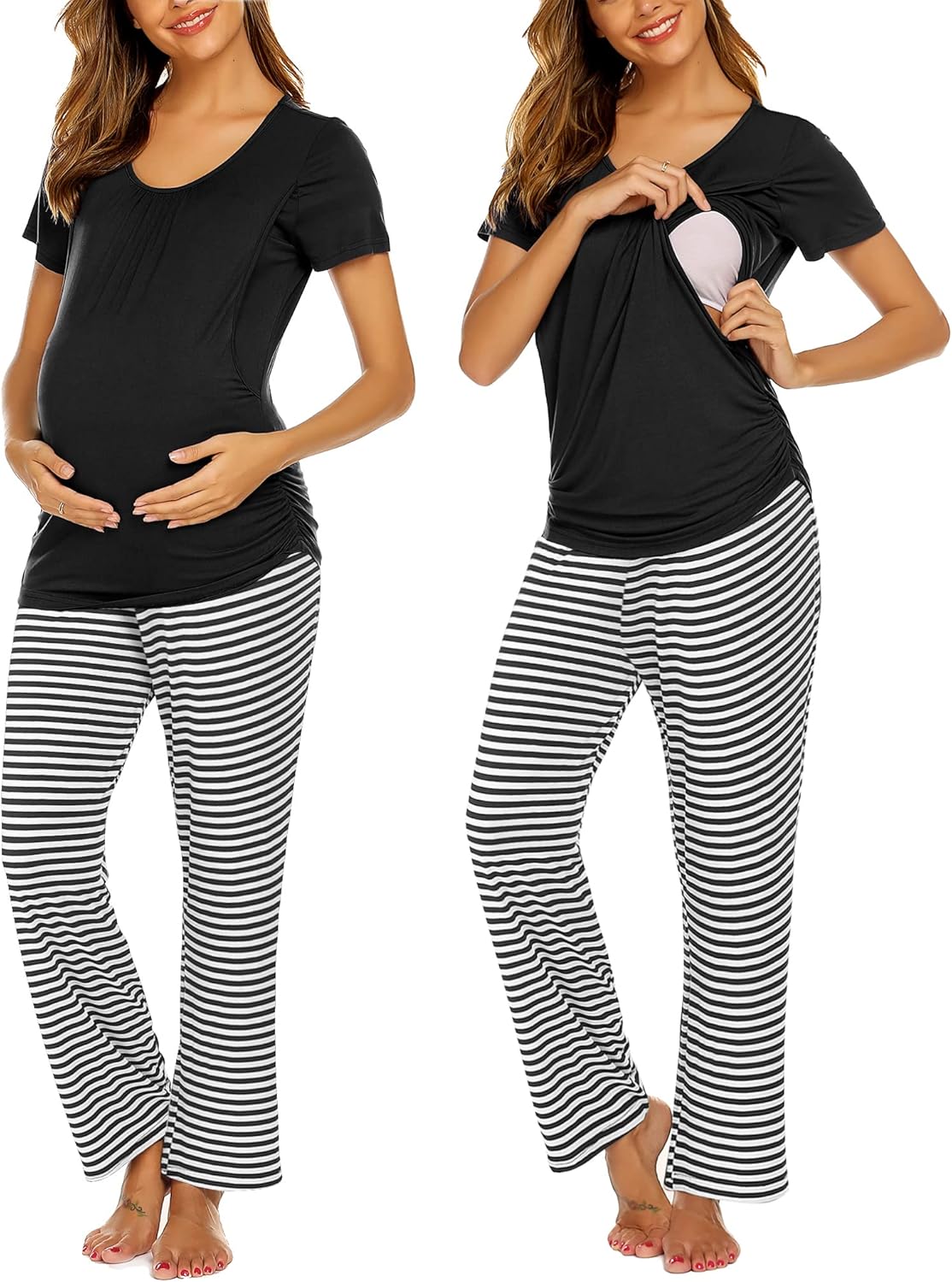 Ekouaer Womens Nursing Pajamas for Comfortable Maternity Wear