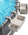 Poolside Storage Baskets with Cup Holders - 2 Sets for 3-in Top Rails
