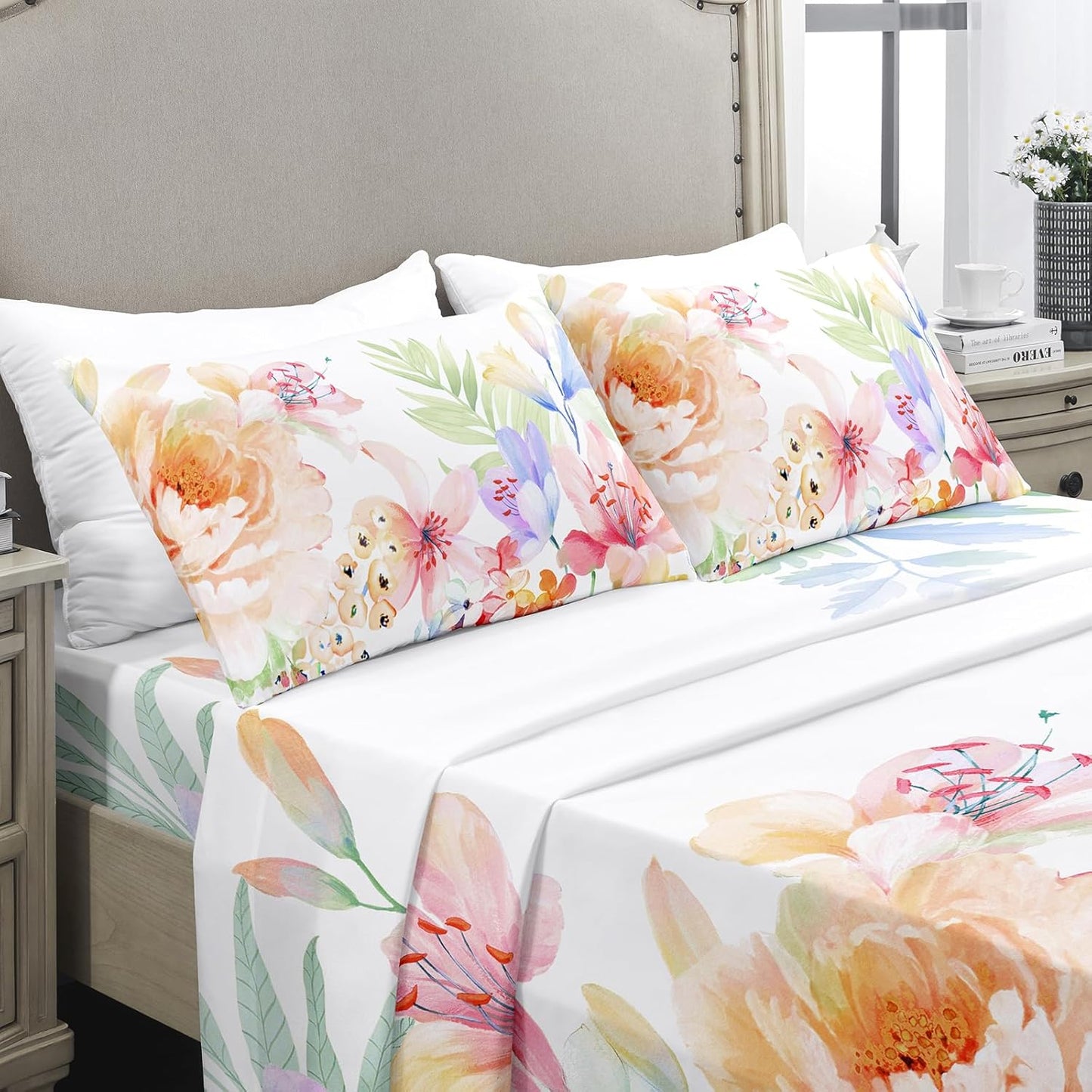 YIYEA King Size Sheets Set - Luxury 1800TC Microfiber Comfort