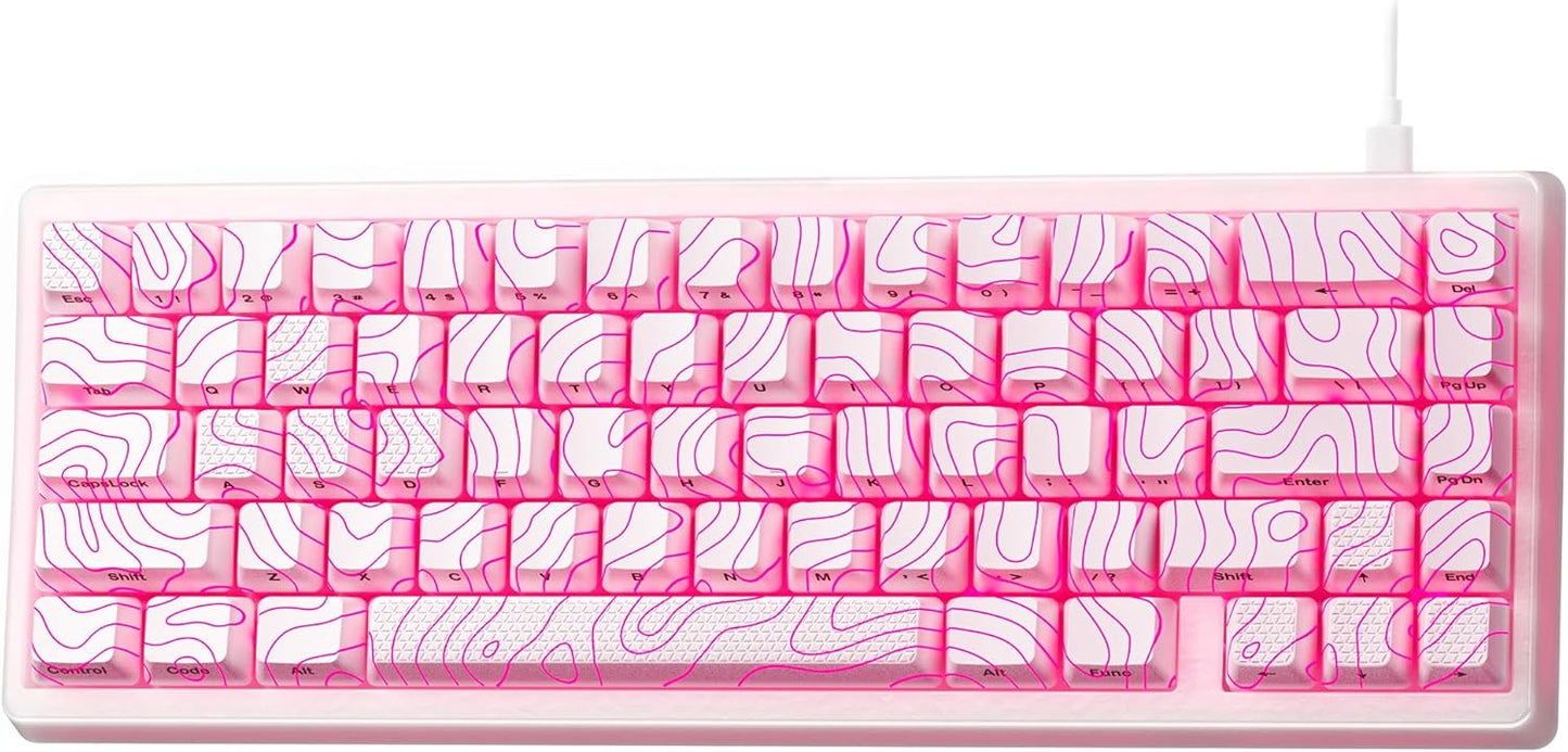 HITIME M67 Topographic Wired Gaming Keyboard with RGB Features
