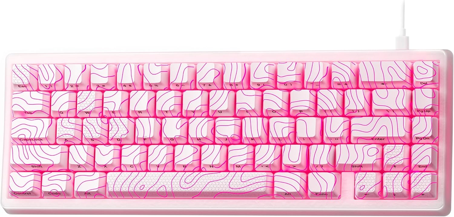 HITIME M67 Topographic Wired Gaming Keyboard with RGB Features