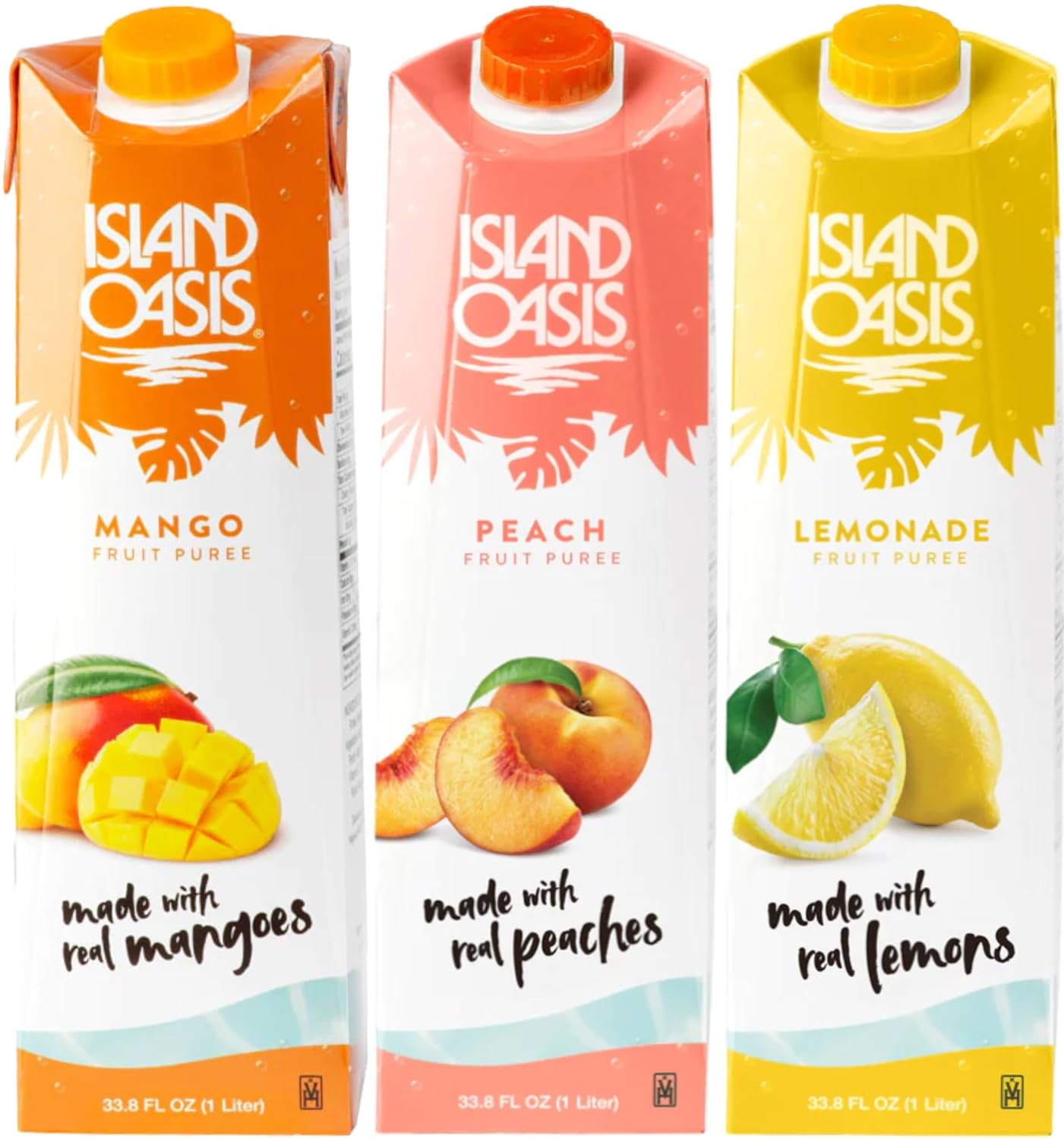 Island Oasis Drink Mix Variety: Mango, Peach, Lemonade Puree