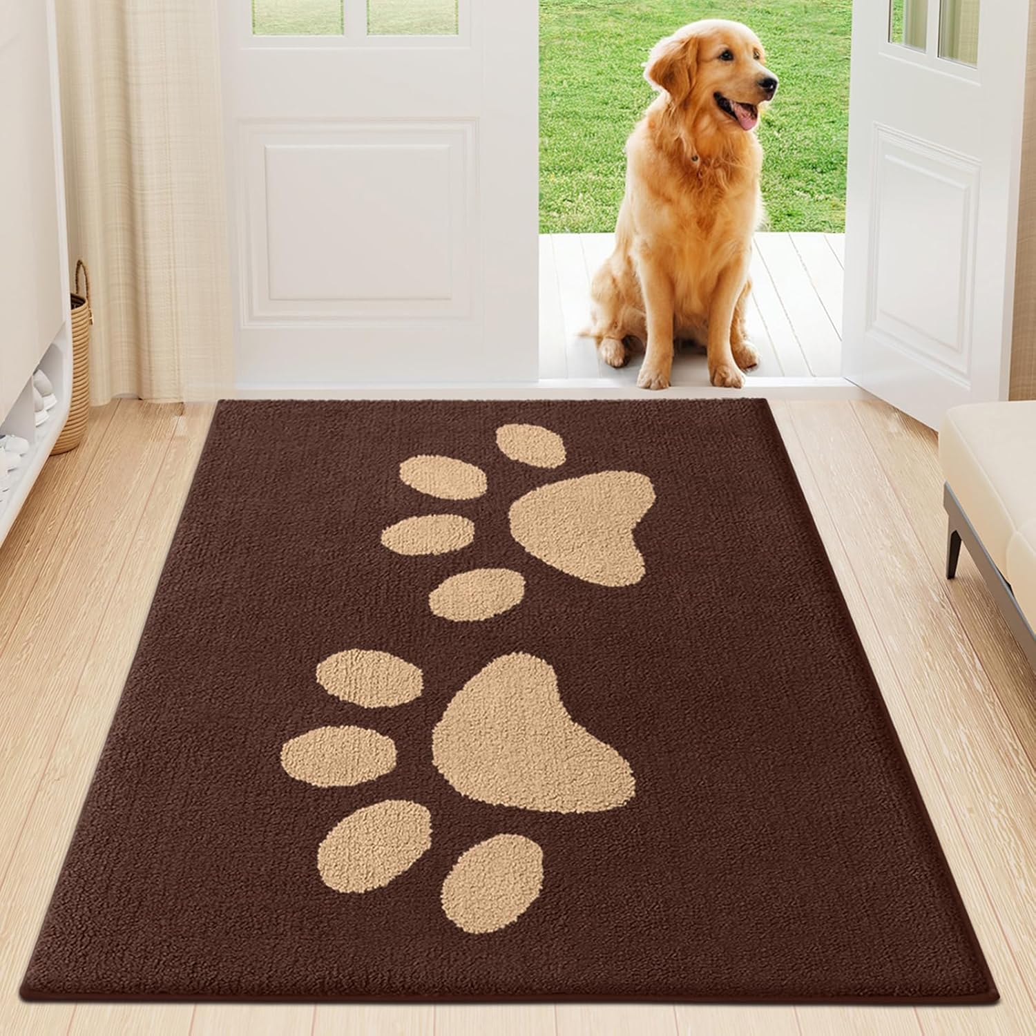 Buganda Dog Door Mat for Muddy Paws - Absorbent and Non-Slip