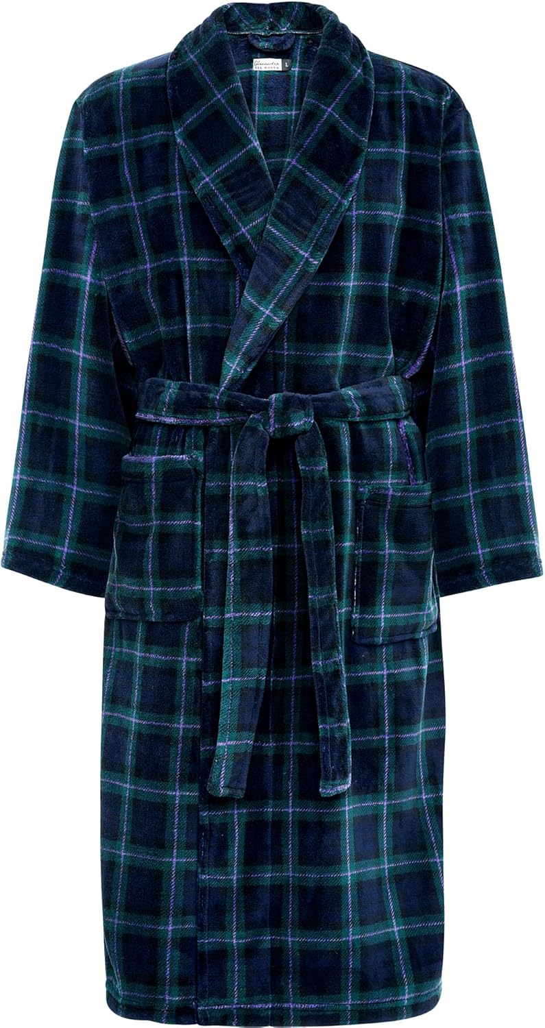Plush Bath Robe for Men - Warm Fleece Lightweight Comfort