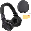 Pioneer DJ HDJ-CUE1 DJ Headphones Black Bundle - Durable, Compact