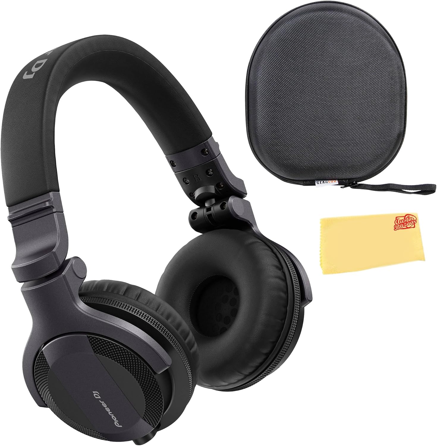 Pioneer DJ HDJ-CUE1 Headphones Bundle with Case and Cloth