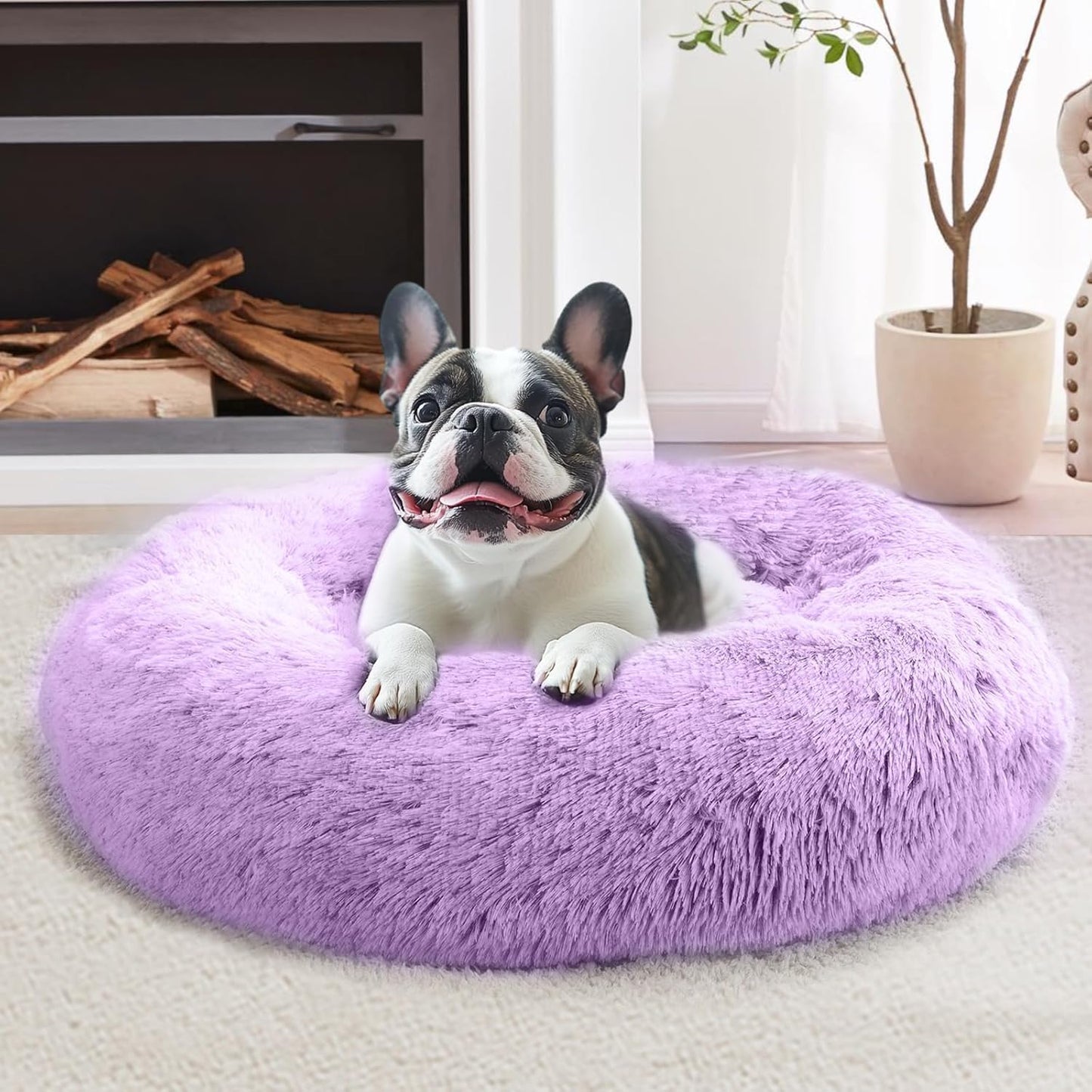 Calming Dog & Cat Bed for Large Dogs - Cozy Anti-Anxiety Cuddler