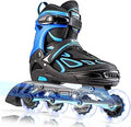 2PM SPORTS Azure Adjustable Flashing Inline Skates for Girls and Men