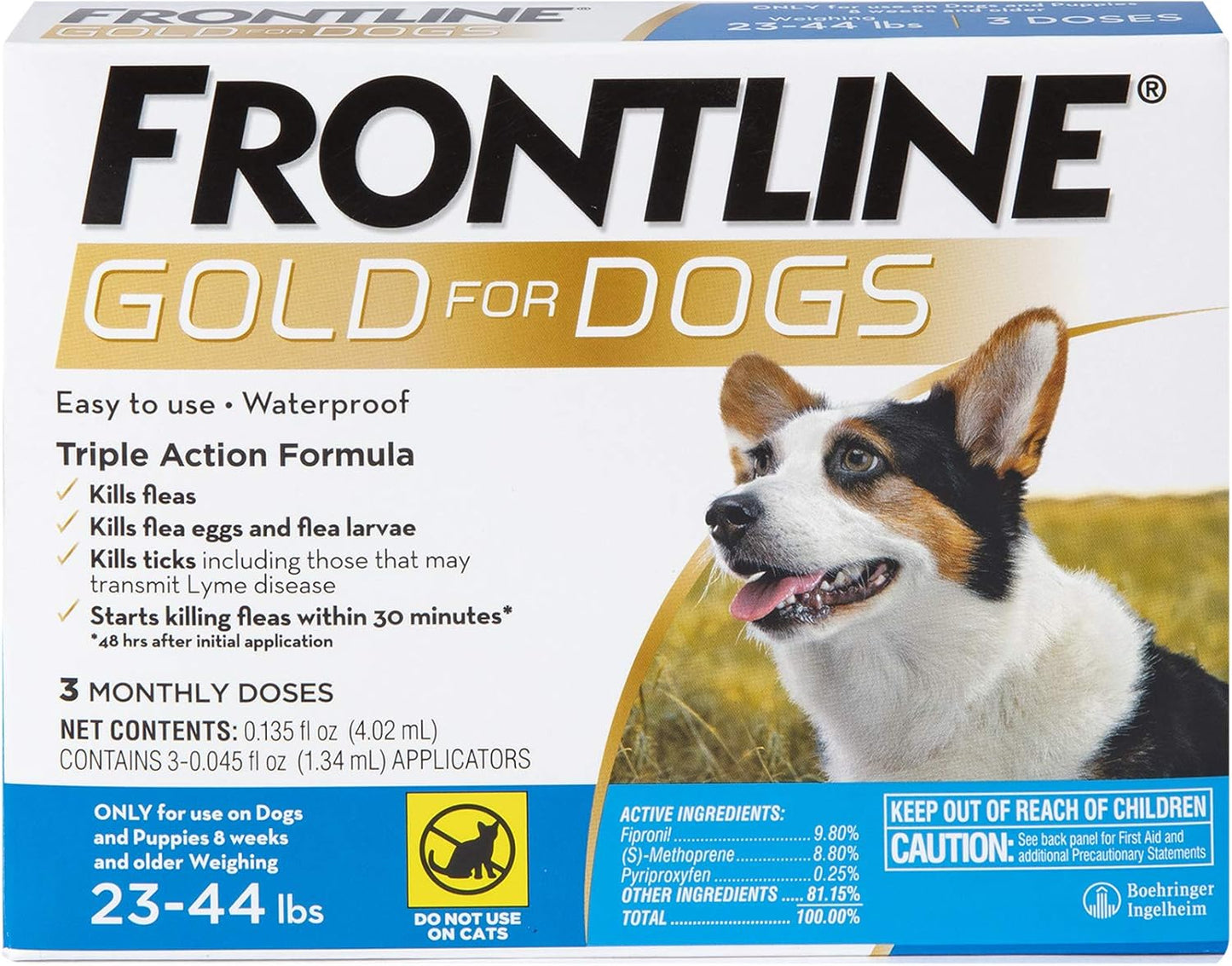 FRONTLINE Gold Flea & Tick Treatment for Medium Dogs Up to 44 lbs