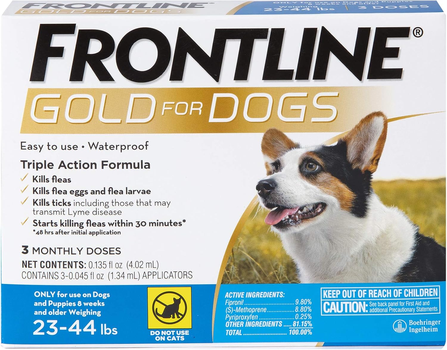FRONTLINE Gold Flea & Tick Treatment for Medium Dogs Up to 44 lbs