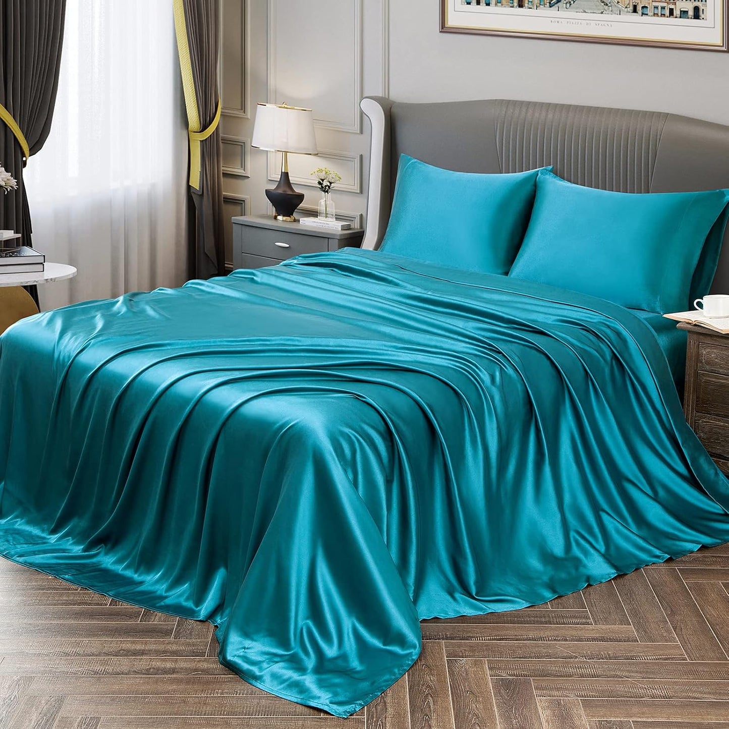 Vonty Satin Sheets King Size Set for Luxurious Sleep Experience