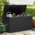 80 Gallon Resin Deck Box Black - Weather Resistant Outdoor Storage