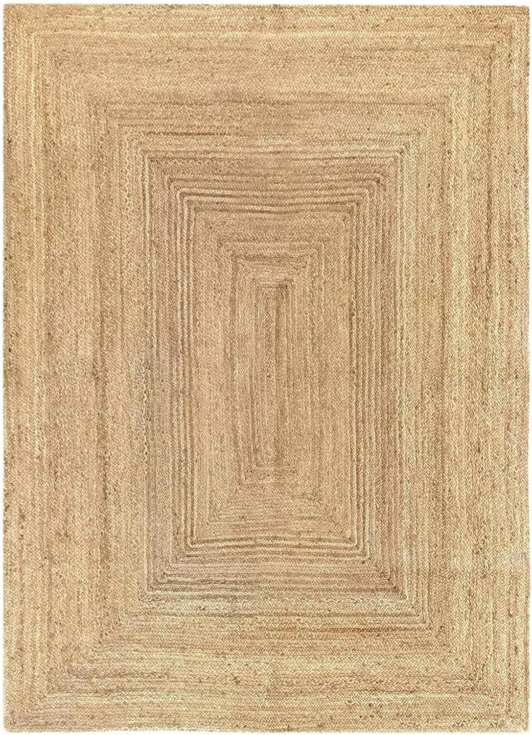 Handwoven Braided Jute Area Rug 2x5 for Rustic Home Decor