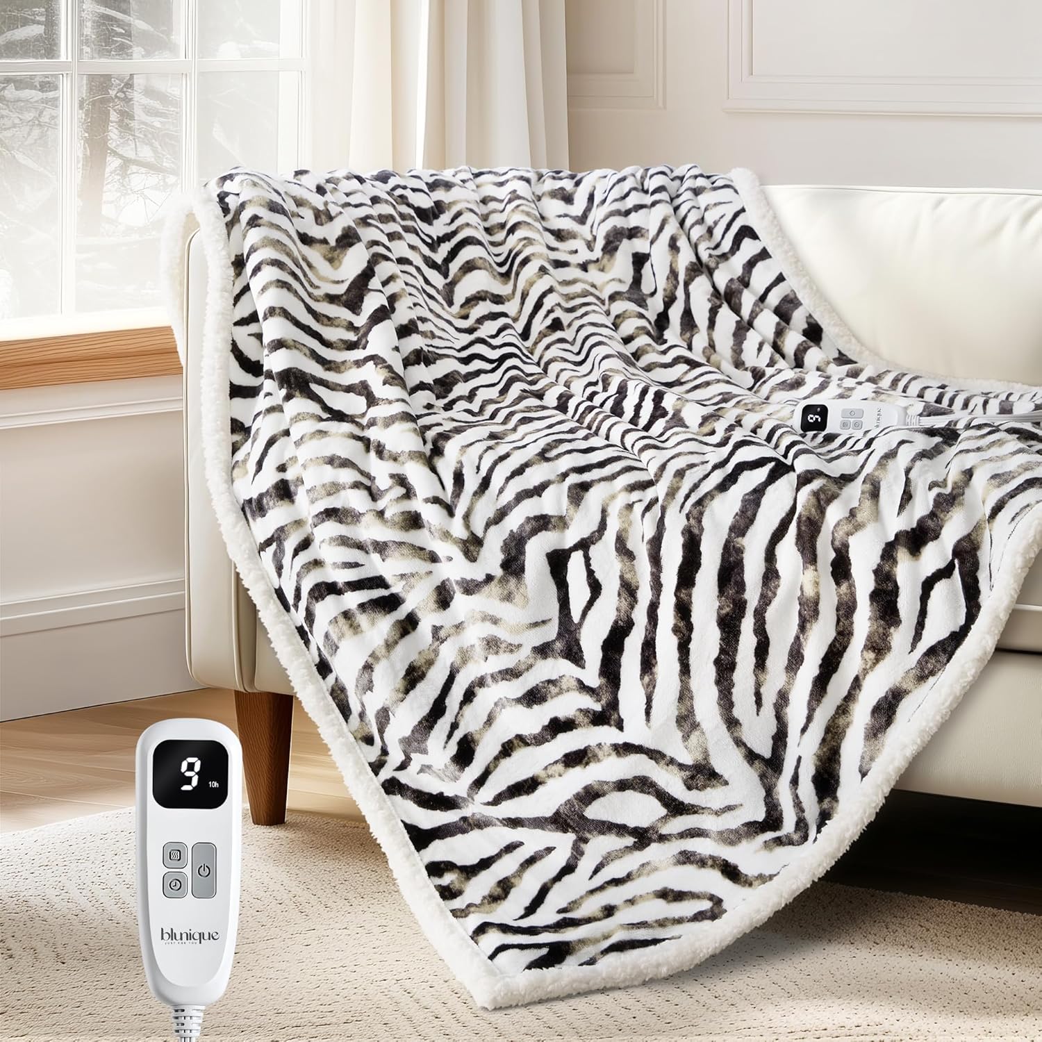 Heated Blanket Throw Electric Blanket with Fast Heating Comfort