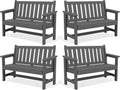 SERWALL Outdoor Bench 2-Person Garden Bench with 660 lbs Capacity