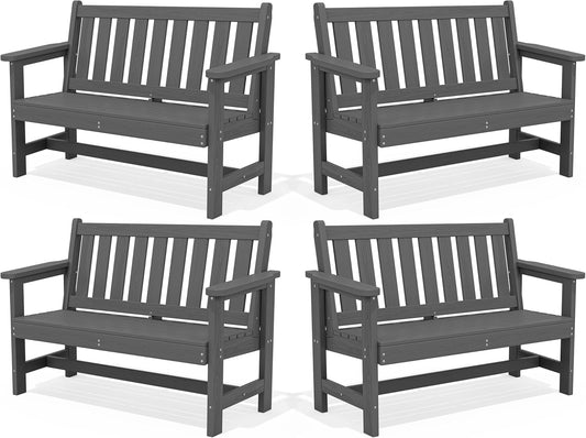 SERWALL Outdoor Bench for 2, Weatherproof and Durable Design