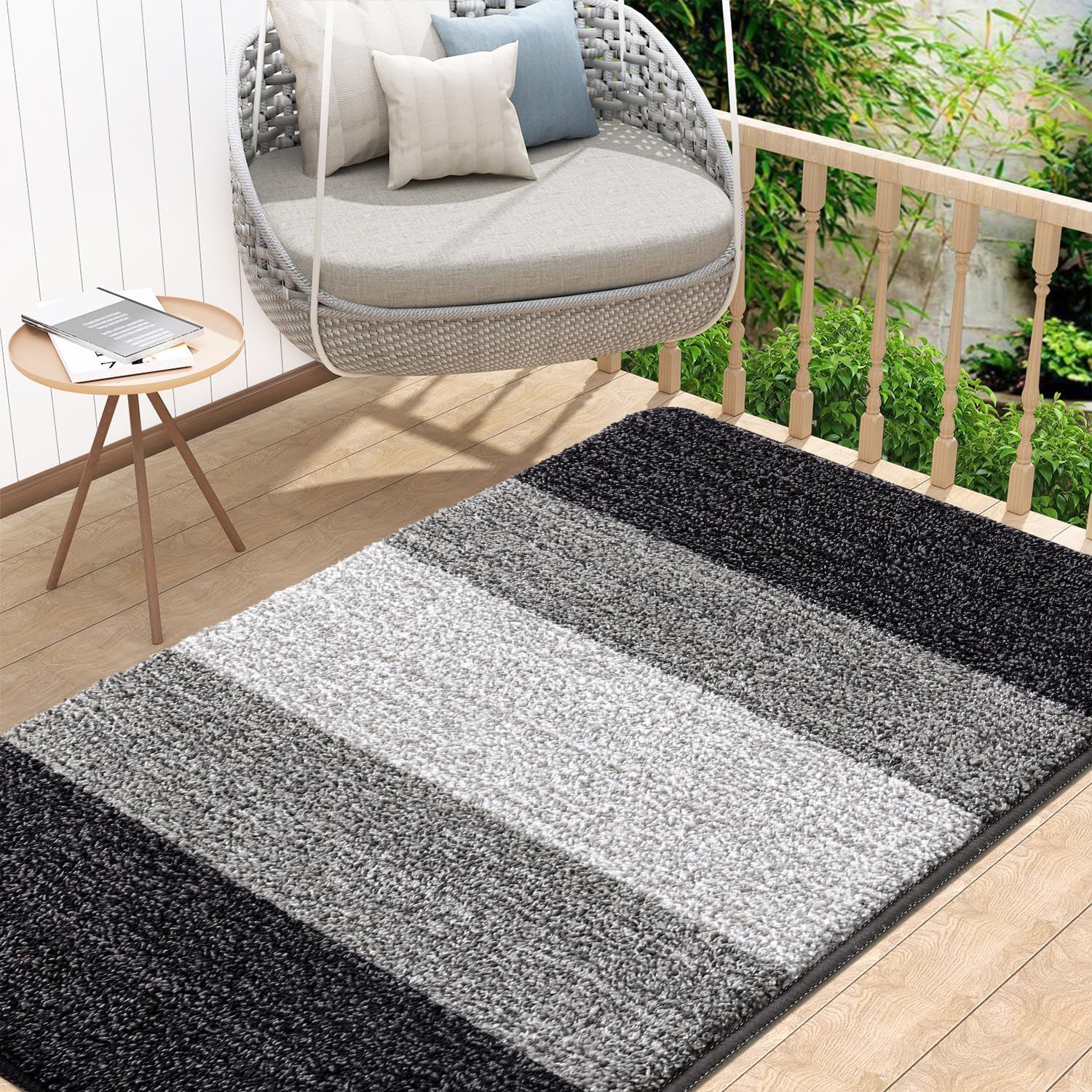 Kitinjoy Indoor Outdoor Door Mat - Non-Slip Absorbent Grey