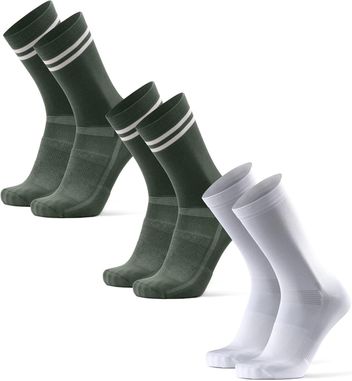 DANISH ENDURANCE Cycling Socks for Men & Women, 3-Pack Crew Length