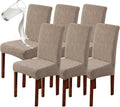 Genina 100% Waterproof Dining Room Chair Covers Set of 6 - Leaf Taupe