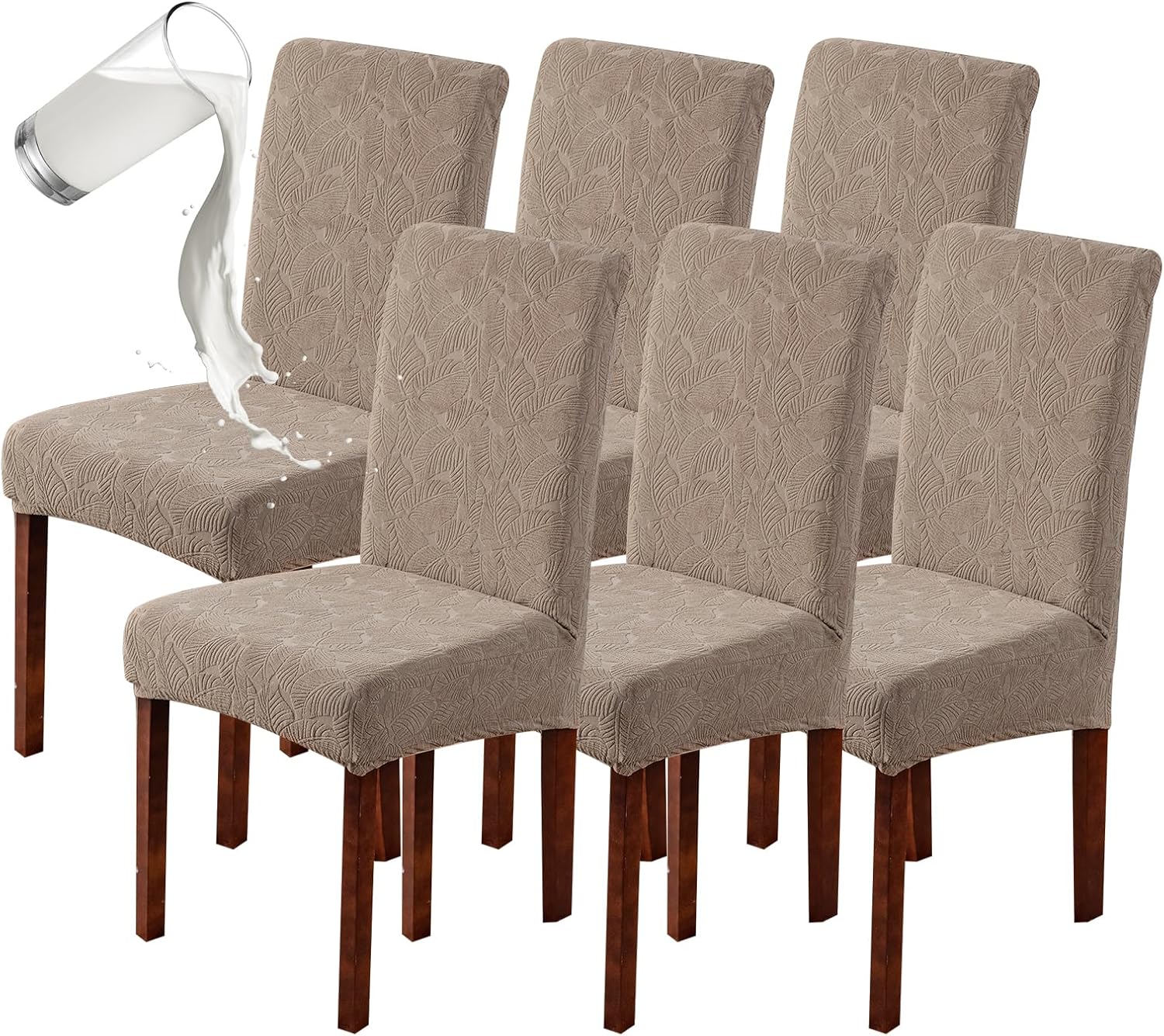 Waterproof Dining Room Chair Covers Set of 6 for Protection