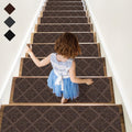 RIOLAND Stair Treads Carpet Non-Slip 15 PCS 8ft x 30ft Diamond Brown