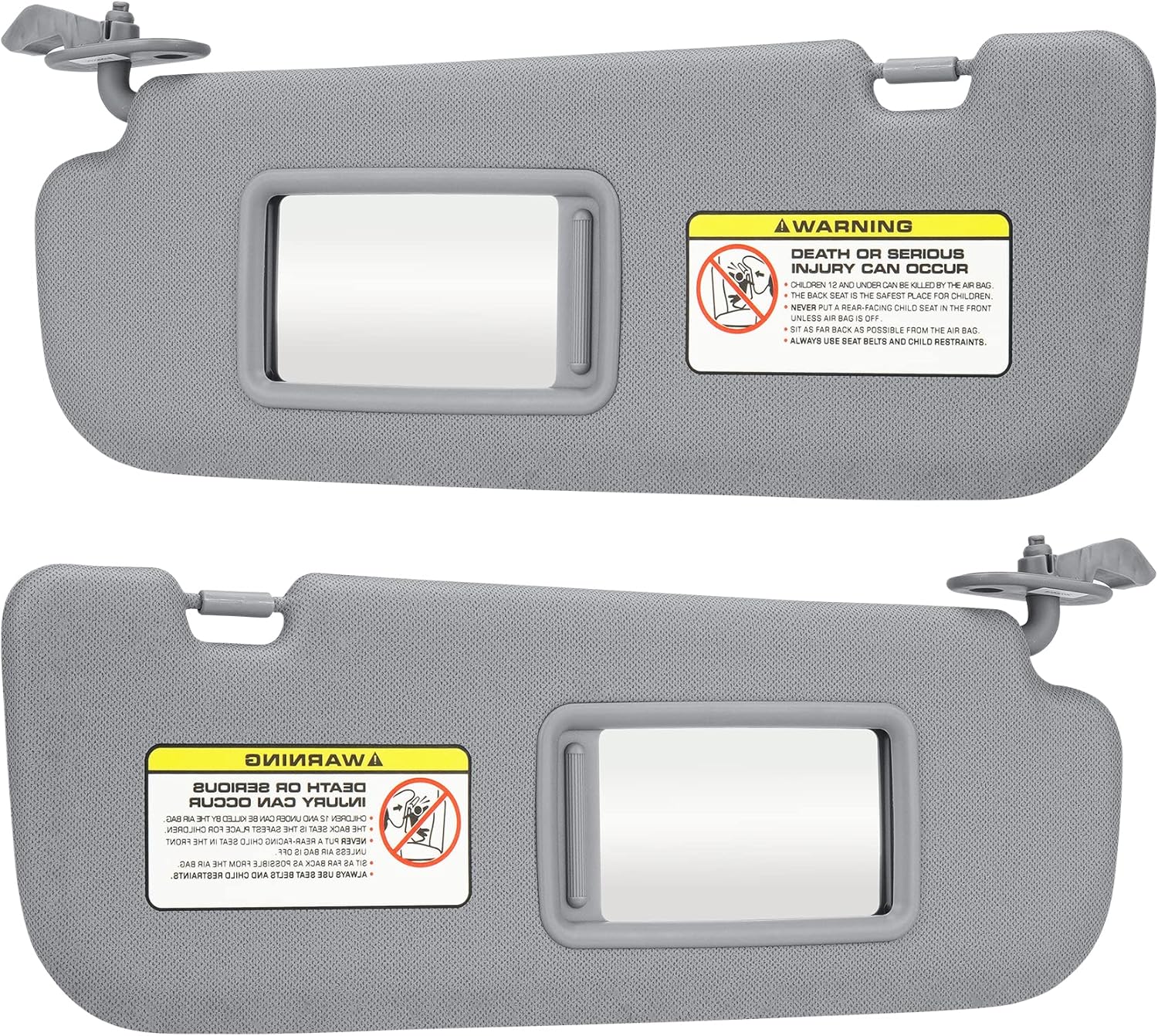 Gray Driver Left & Passenger Right Side Sun Visor Replacement