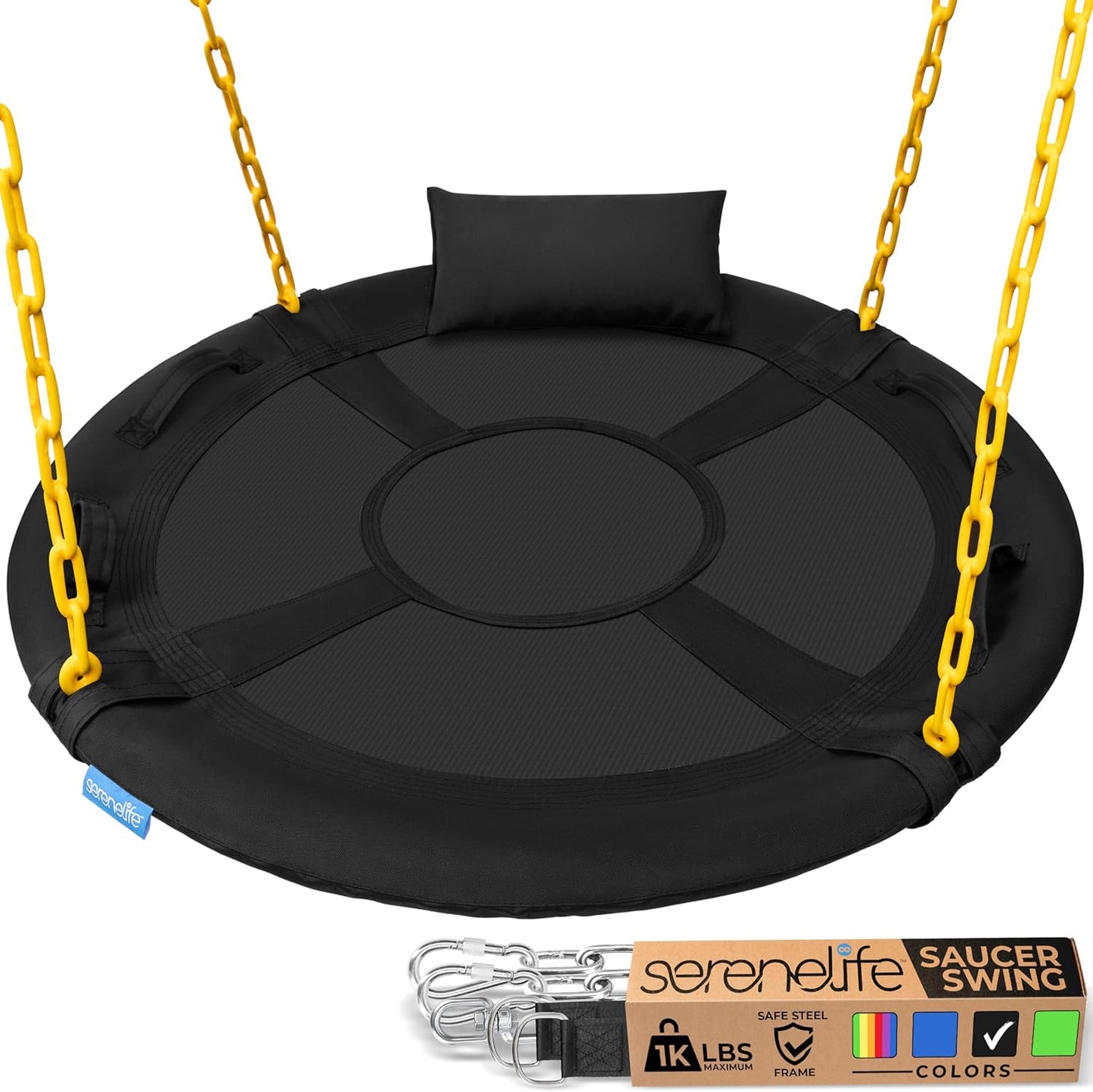 SereneLife 40 Inch Saucer Swing Set for Outdoor Fun and Relaxation
