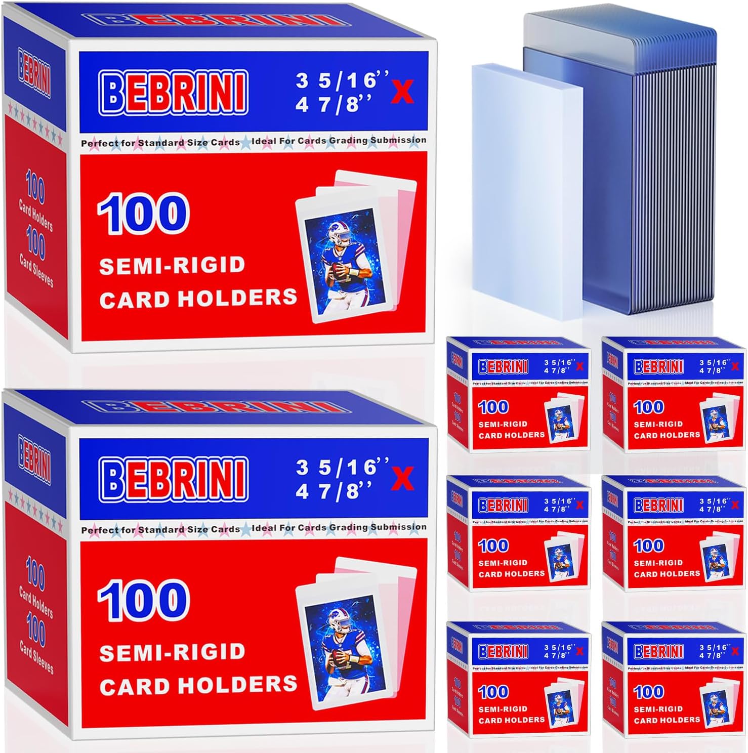 800ct Semi Rigid Card Holders & Sleeves for Graded Cards