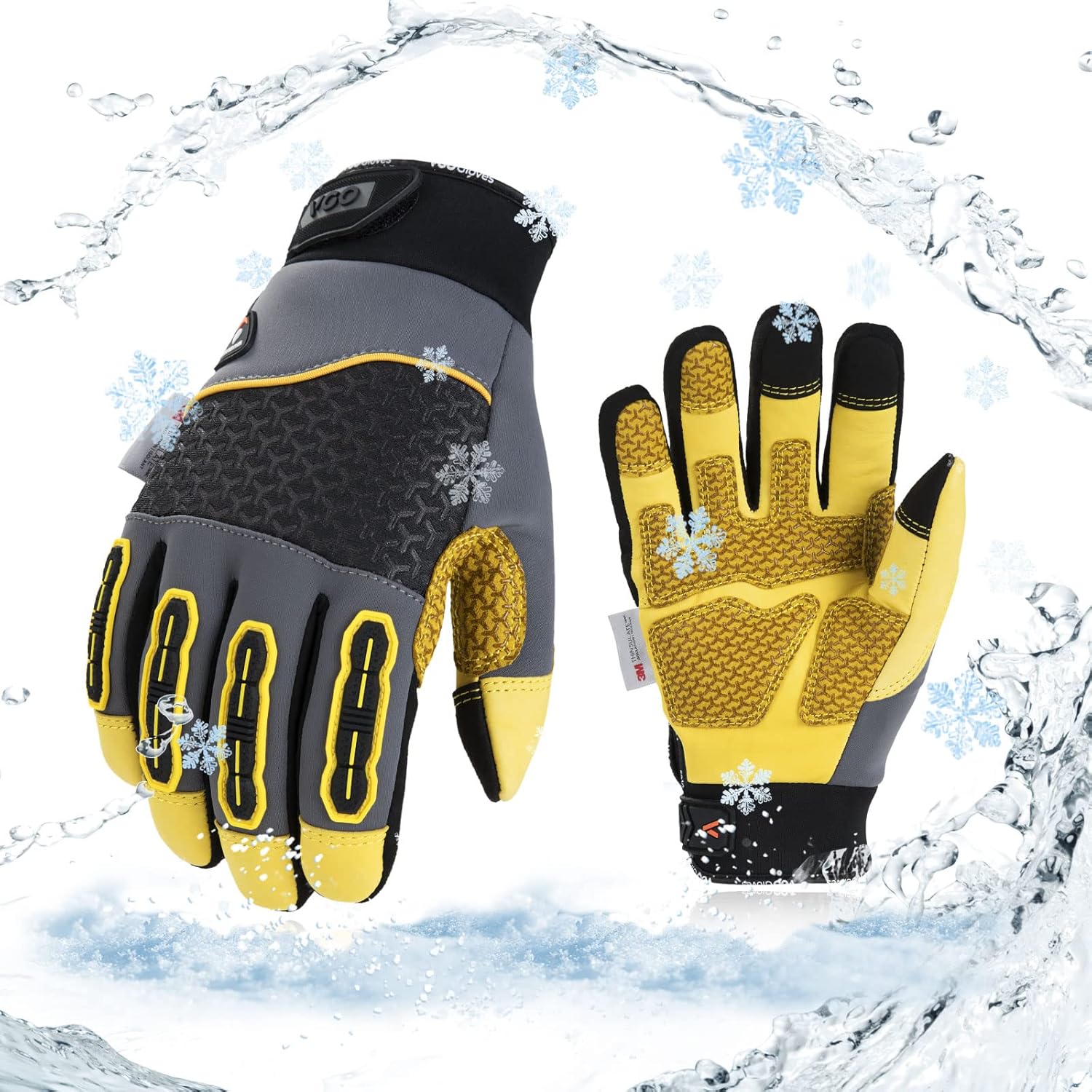 Cold Weather Waterproof Work Gloves for Men