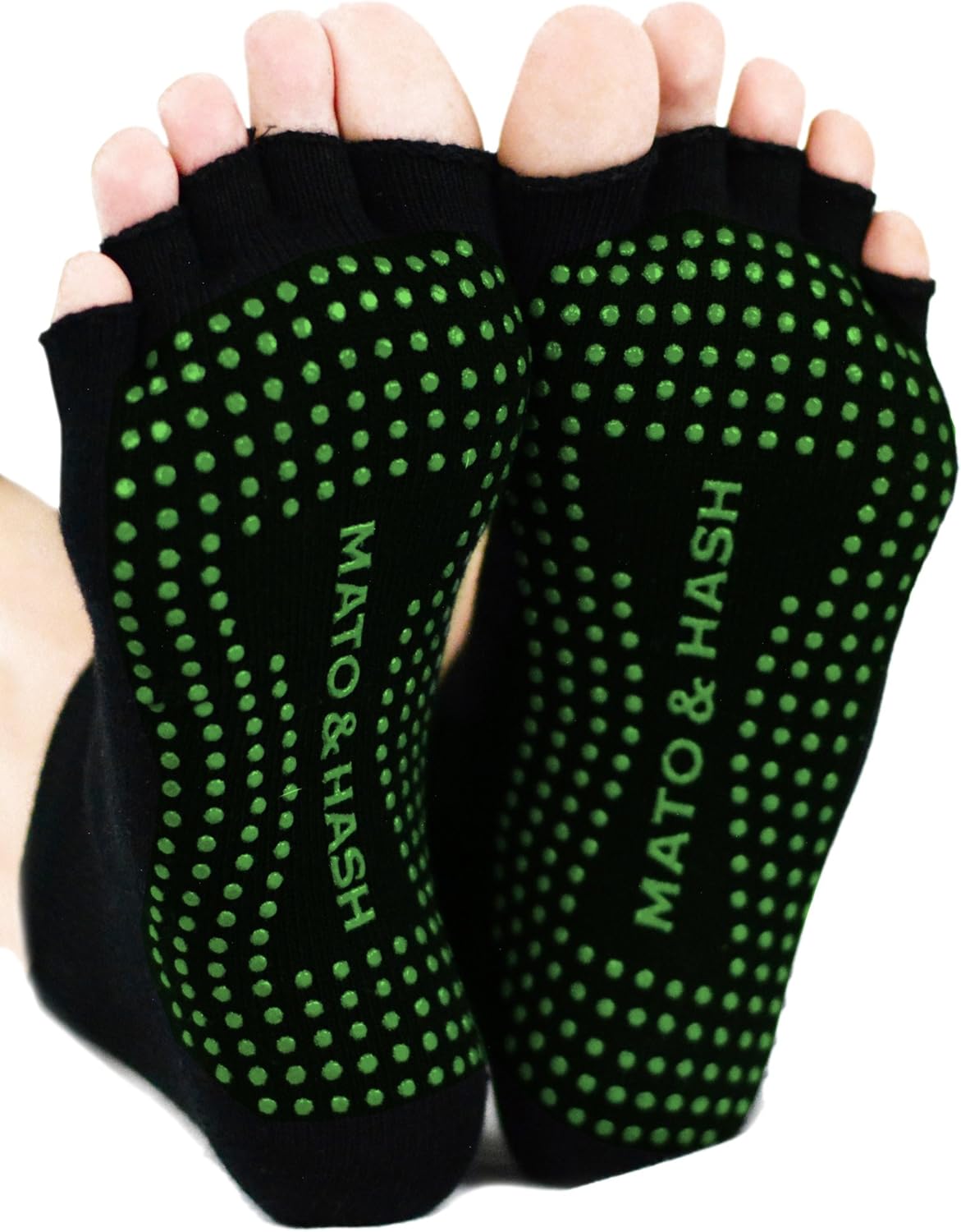 Mato & Hash Grip Half Toe Yoga Socks