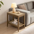 SICOTAS Rattan Night Stand Bedside Table - Farmhouse Boho Narrow End