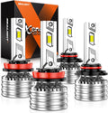 SEALIGHT H11 9005 H8 H9 X4I 2024 LED Bulbs Combo - Super Bright 6500K