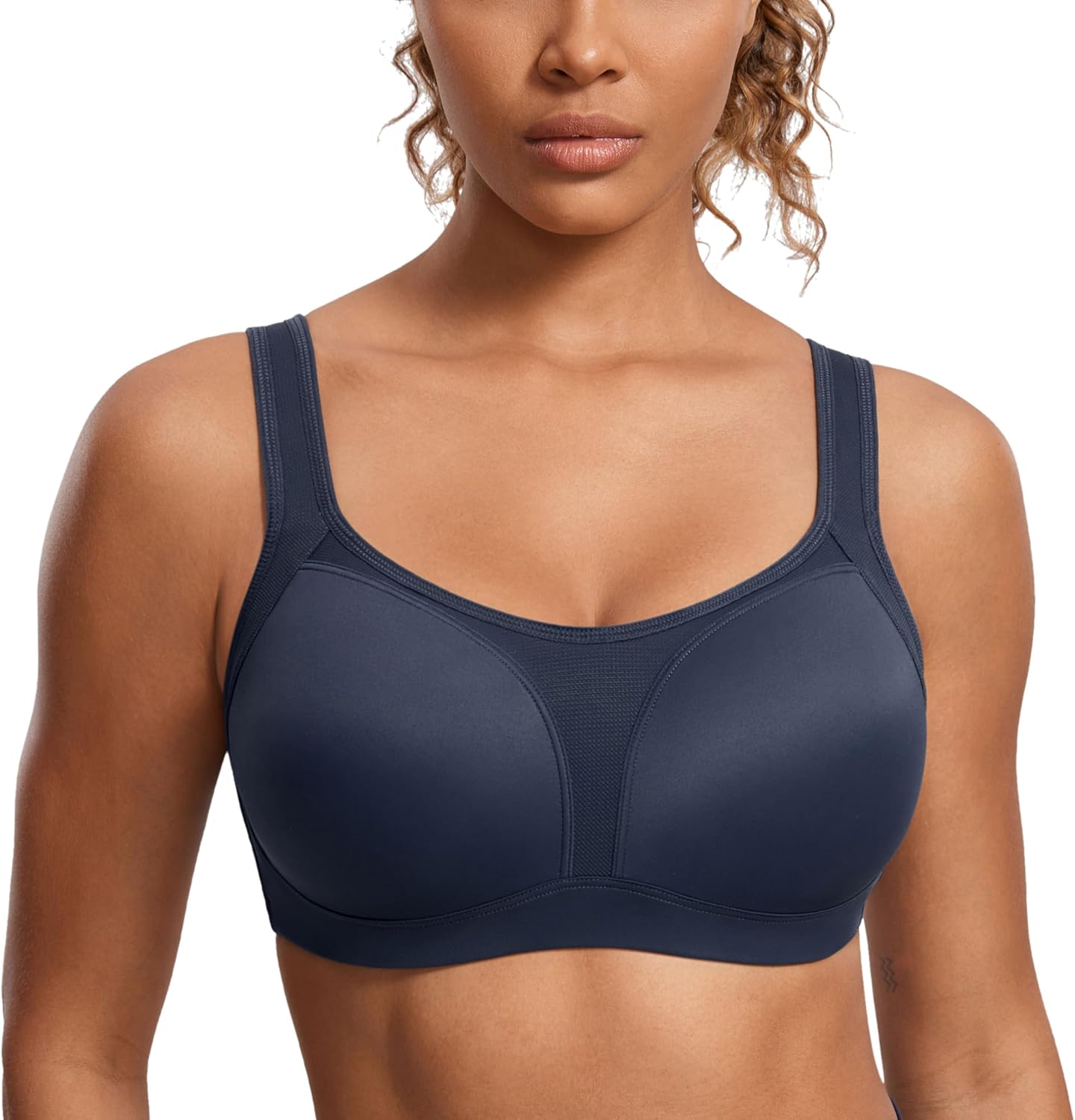 SYROKAN Women's High Impact Underwire Sports Bra for Large Bust