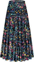 Chiffon High Waist Tiered Pleated Floral Maxi Skirt - Boho Elegance in
