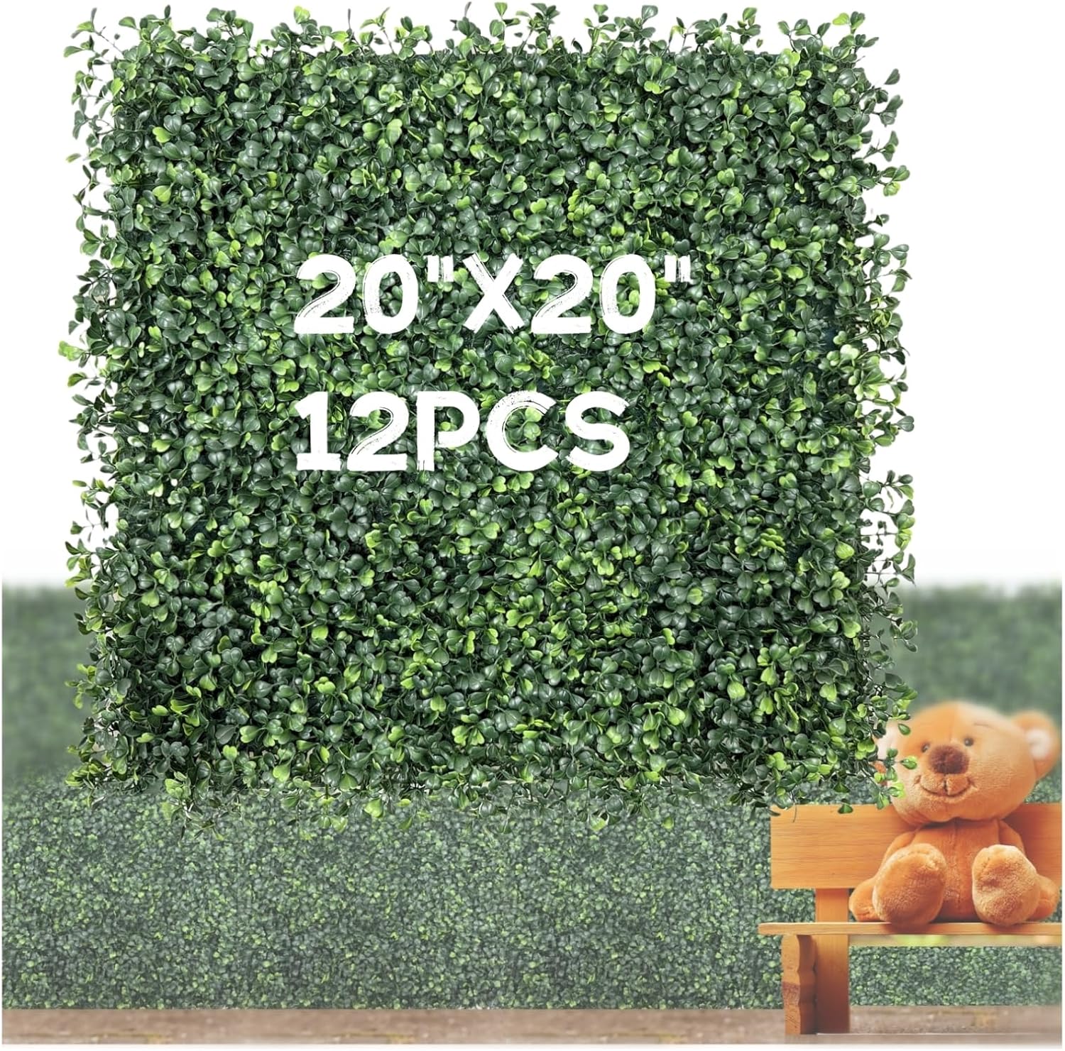 Artificial Grass Wall Panels for Privacy and Decor - 12Pcs Set
